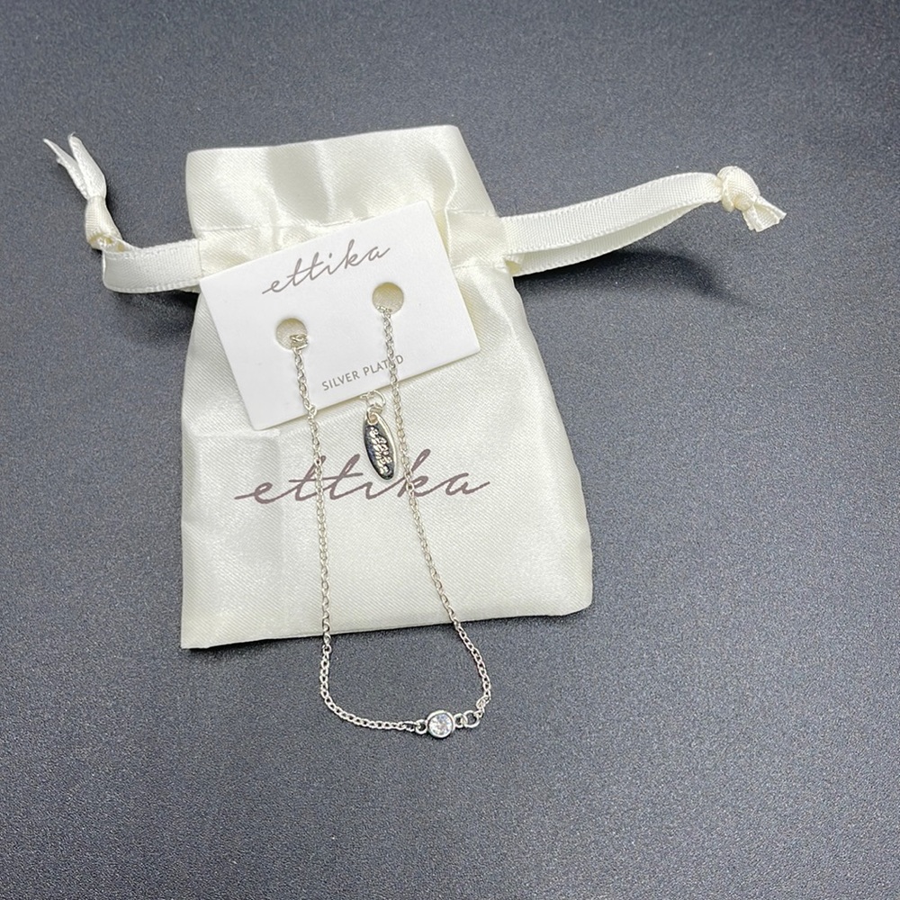 Ettika Solo Stone Bracelet CZ & Silver